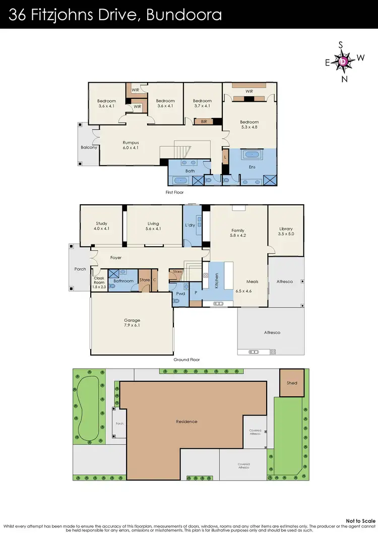 Floorplan of Homely house listing, 36 Fitzjohns Drive, Bundoora VIC 3083