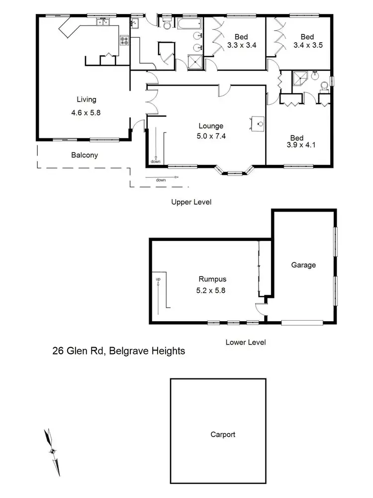 Floorplan of Homely house listing, 26 Glen Road, Belgrave Heights VIC 3160