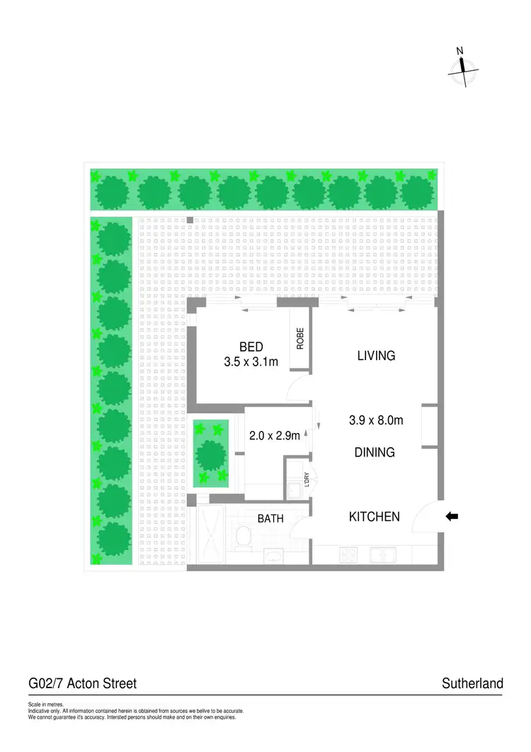 Floorplan of Homely unit listing, G02/7 Acton Street, Sutherland NSW 2232