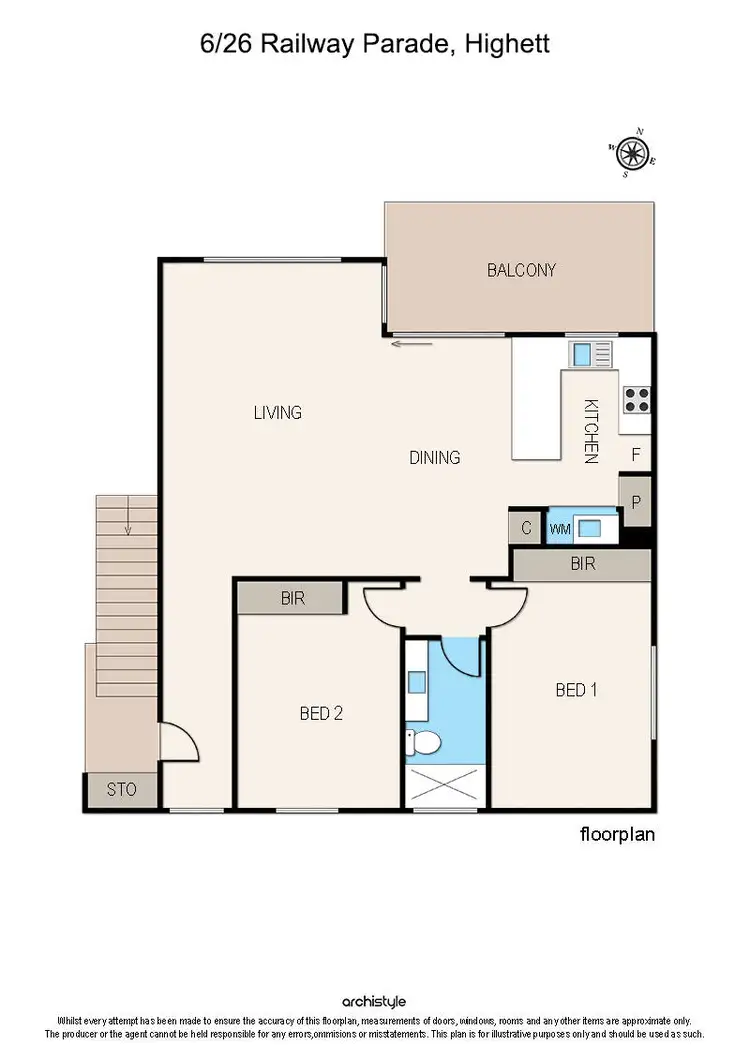 Floorplan of Homely apartment listing, 6/26 Railway Parade, Highett VIC 3190
