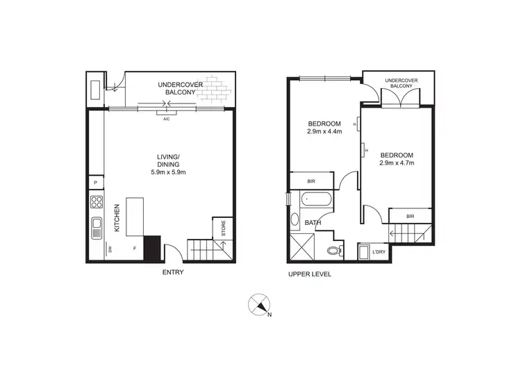 Floorplan of Homely apartment listing, 1/18 Tyrone Street, North Melbourne VIC 3051