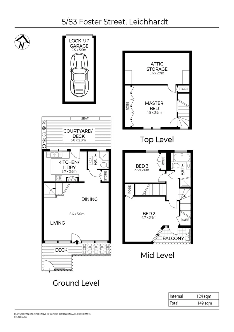 Floorplan of Homely townhouse listing, 5/83 Foster Street, Leichhardt NSW 2040