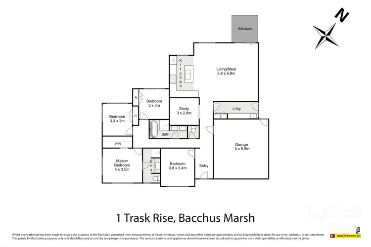 Floorplan of Homely house listing, 1 Trask Rise, Bacchus Marsh VIC 3340