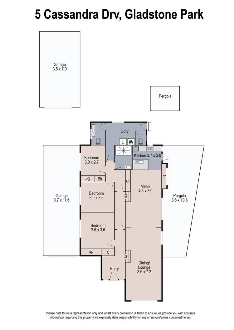 Floorplan of Homely house listing, 5 Cassandra Drive, Gladstone Park VIC 3043