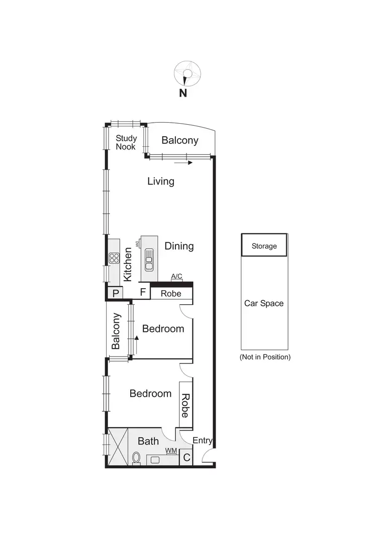 Floorplan of Homely apartment listing, 607/83 Queens Road, Melbourne VIC 3004