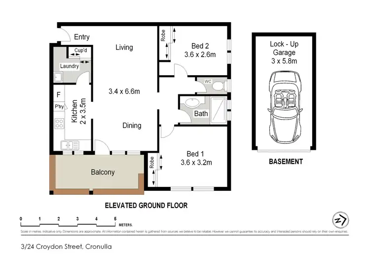 Floorplan of Homely apartment listing, 3/24 Croydon Street, Cronulla NSW 2230