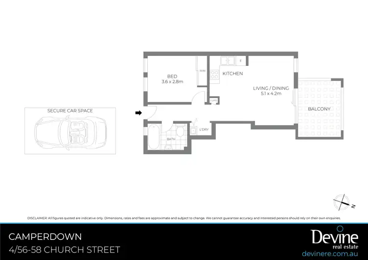 Floorplan of Homely apartment listing, 4/56-58 Church Street, Camperdown NSW 2050