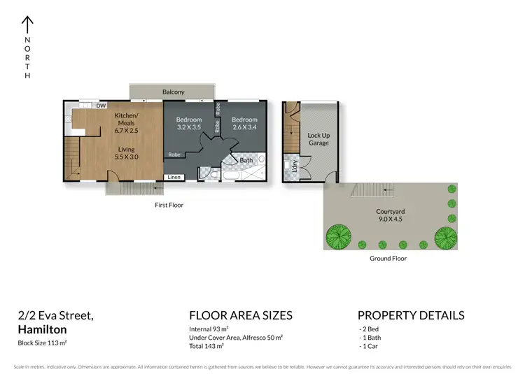 Floorplan of Homely unit listing, 2/2 Eva Street, Hamilton NSW 2303