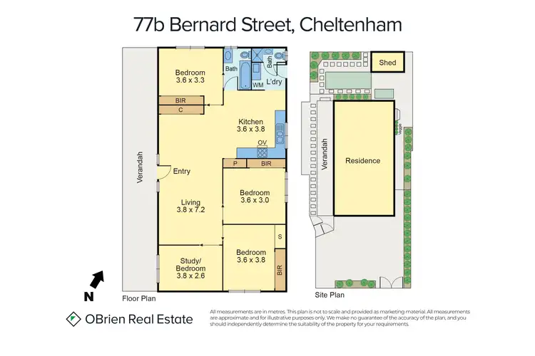 Floorplan of Homely house listing, 77B Bernard Street, Cheltenham VIC 3192