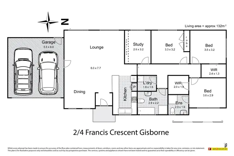 Floorplan of Homely townhouse listing, 2/4 Francis Crescent, Gisborne VIC 3437
