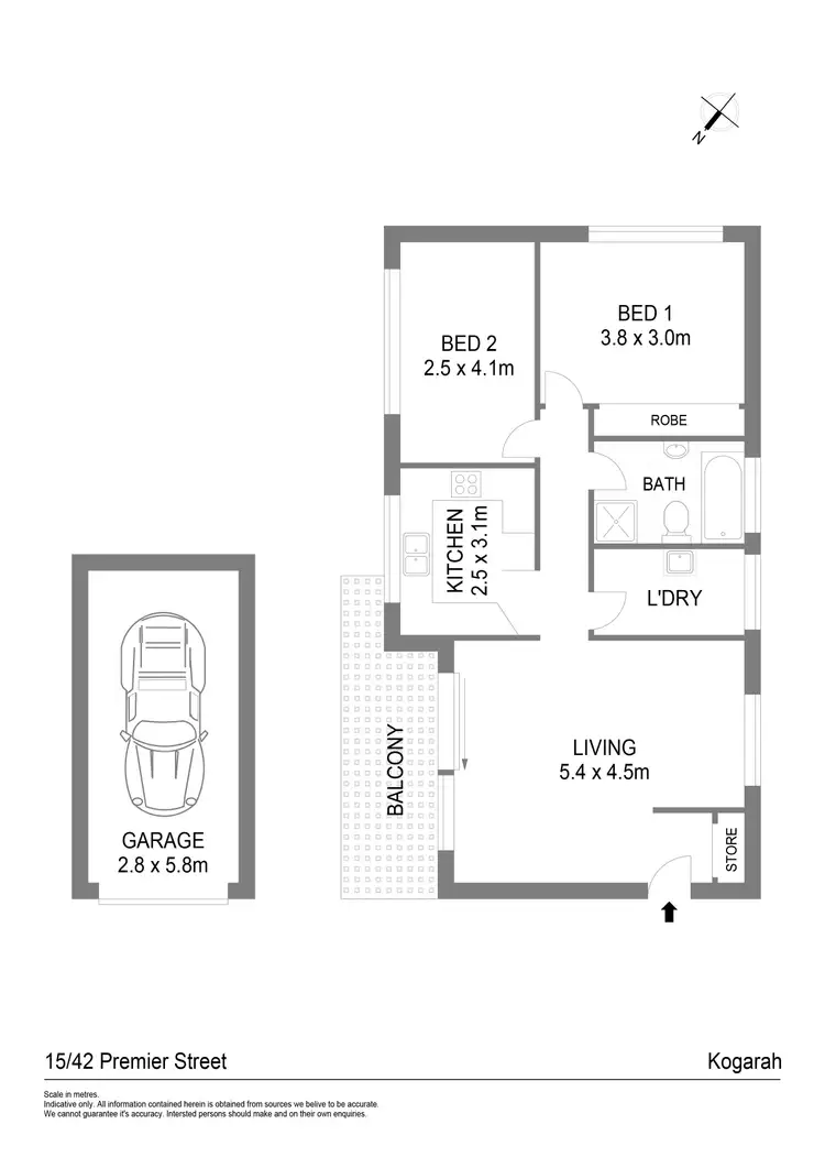 Floorplan of Homely apartment listing, 15/42 Premier Street, Kogarah NSW 2217