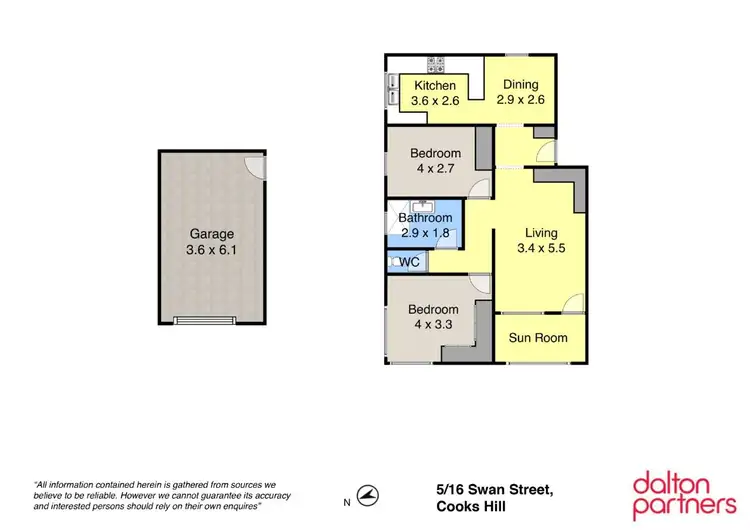 Floorplan of Homely unit listing, 5/16 Swan Street, Cooks Hill NSW 2300
