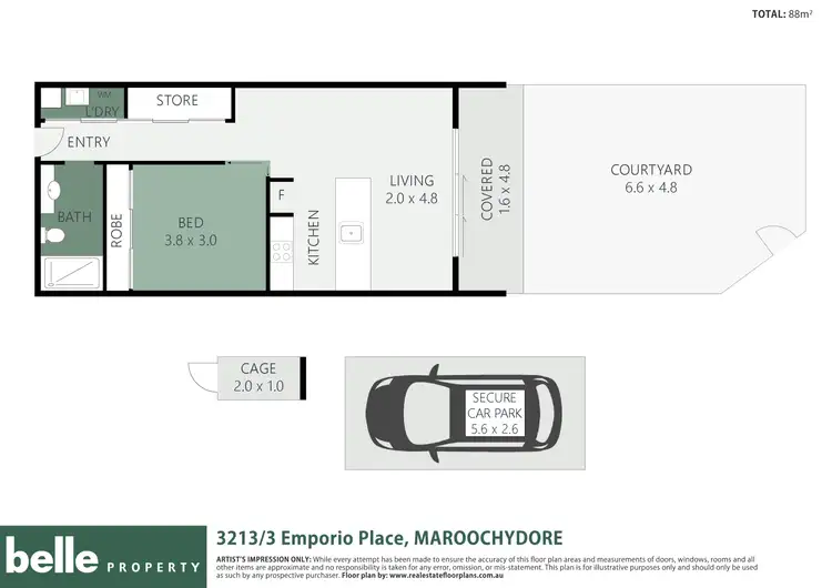 Floorplan of Homely unit listing, 3213/3 Emporio Place, Maroochydore QLD 4558