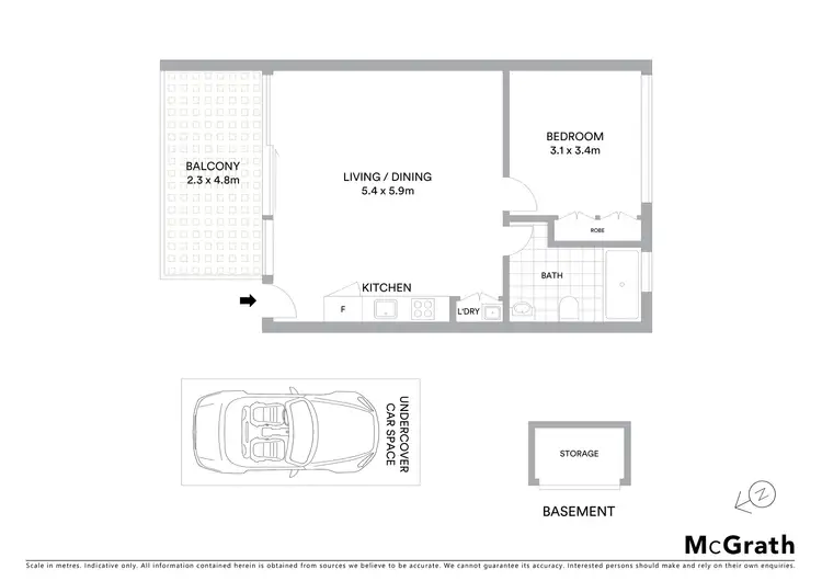 Floorplan of Homely unit listing, 107/143 West Street, Crows Nest NSW 2065