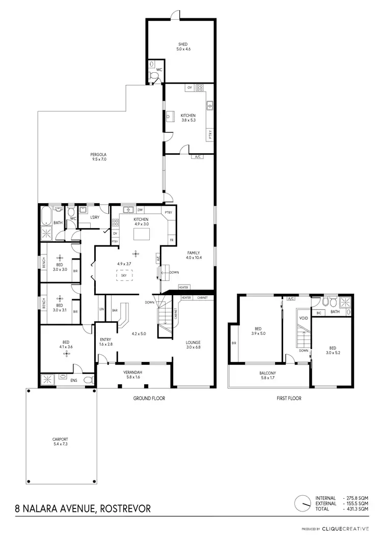Floorplan of Homely house listing, 8 Nalara Avenue, Rostrevor SA 5073