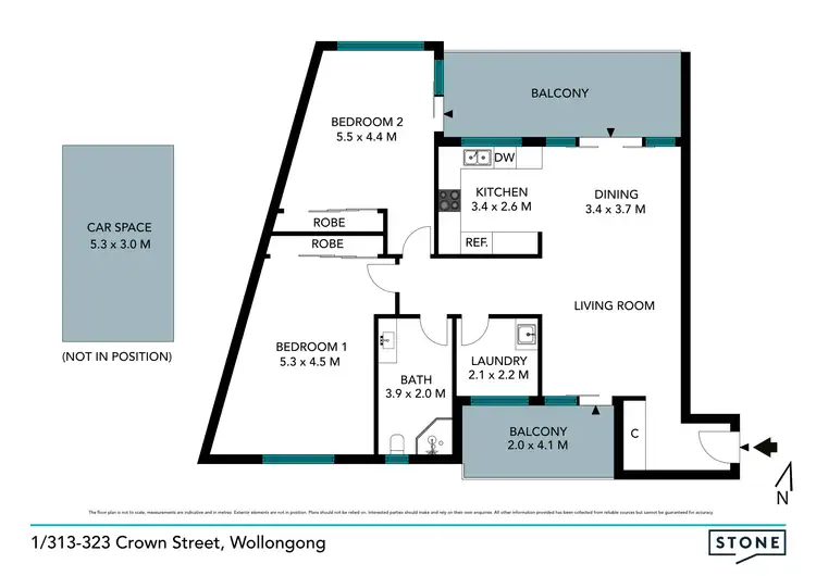 Floorplan of Homely apartment listing, 1/313-323 Crown Street, Wollongong NSW 2500