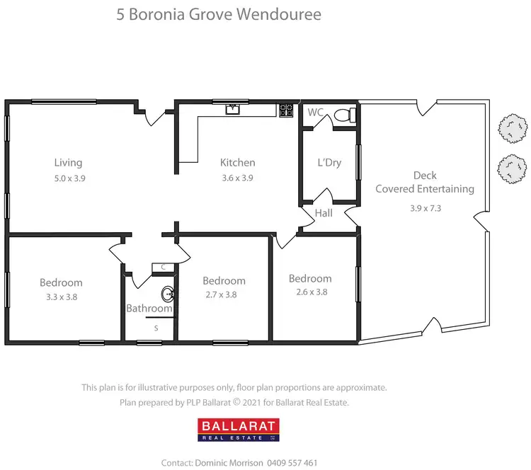 Floorplan of Homely house listing, 5 Boronia Grove, Wendouree VIC 3355