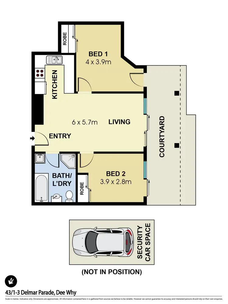 Floorplan of Homely unit listing, 43/1-3 Delmar Parade, Dee Why NSW 2099