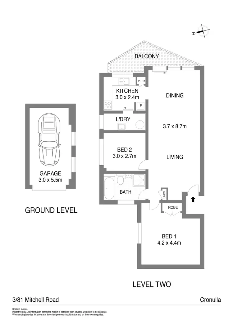 Floorplan of Homely apartment listing, 3/81 Mitchell Road, Cronulla NSW 2230