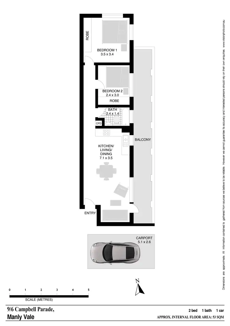 Floorplan of Homely unit listing, 9/6 Campbell Parade, Manly Vale NSW 2093
