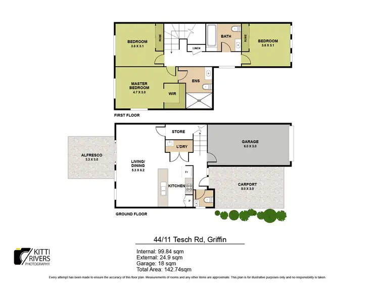 Floorplan of Homely townhouse listing, 44/11 Tesch Road, Griffin QLD 4503