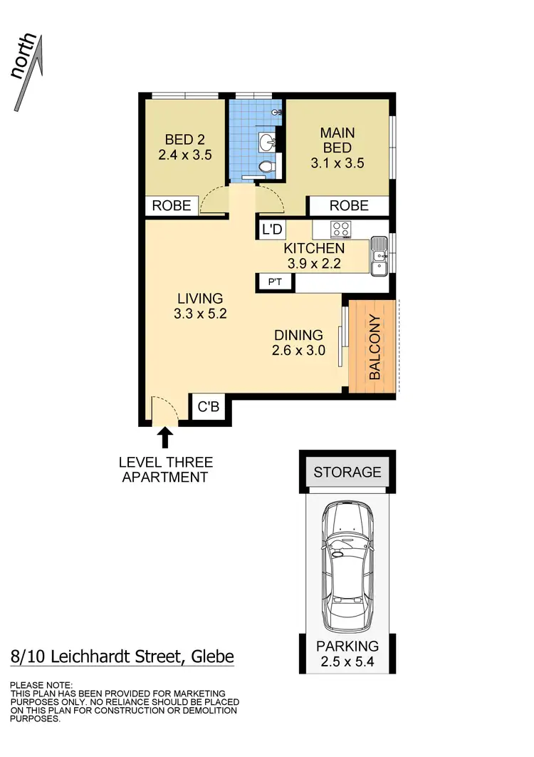 Floorplan of Homely apartment listing, 8/10 Leichhardt Street, Glebe NSW 2037