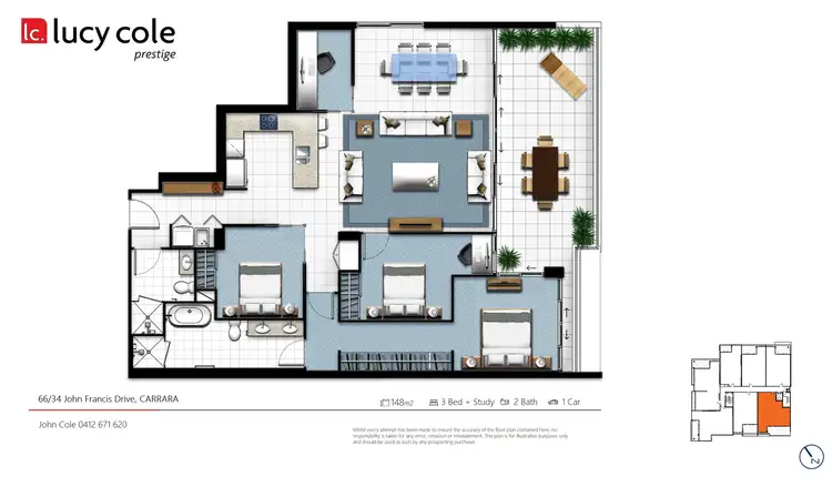 Floorplan of Homely apartment listing, 66/34 John Francis Drive, Carrara QLD 4211