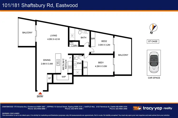 Floorplan of Homely apartment listing, 101/181 Shaftsbury Road, Eastwood NSW 2122
