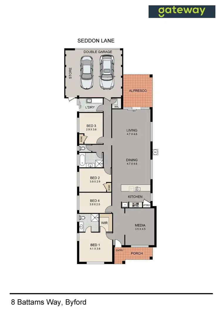 Floorplan of Homely house listing, 8 Battams Way, Byford WA 6122