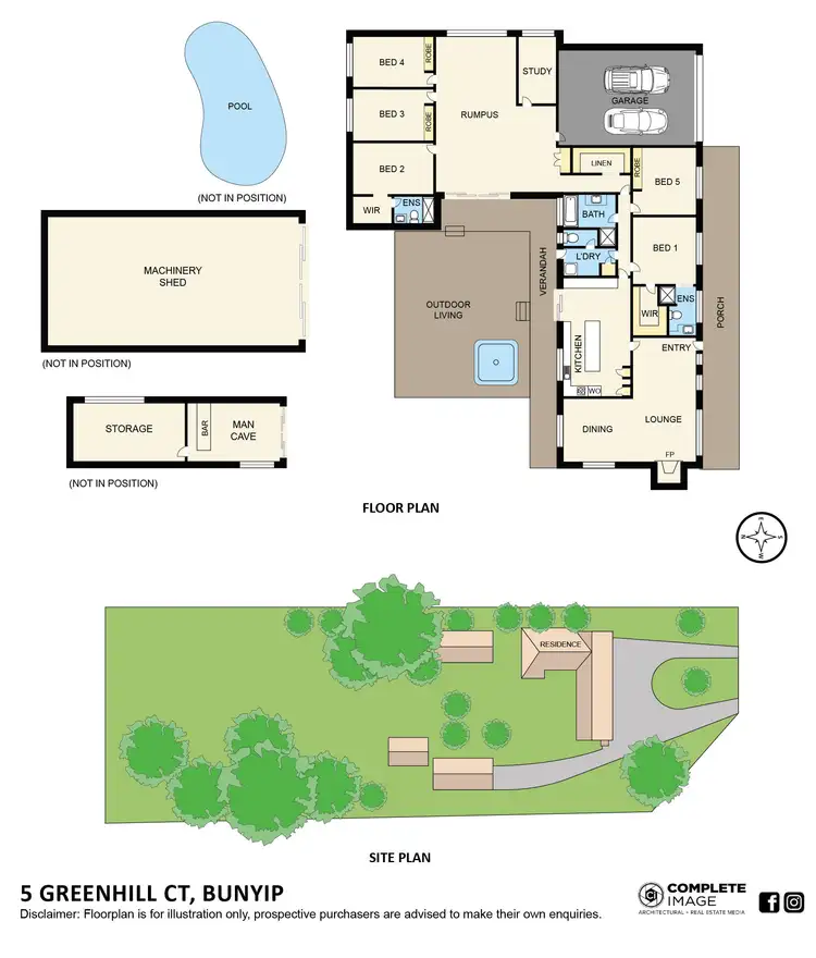Floorplan of Homely rural property listing, 5 Greenhill Court, Bunyip VIC 3815