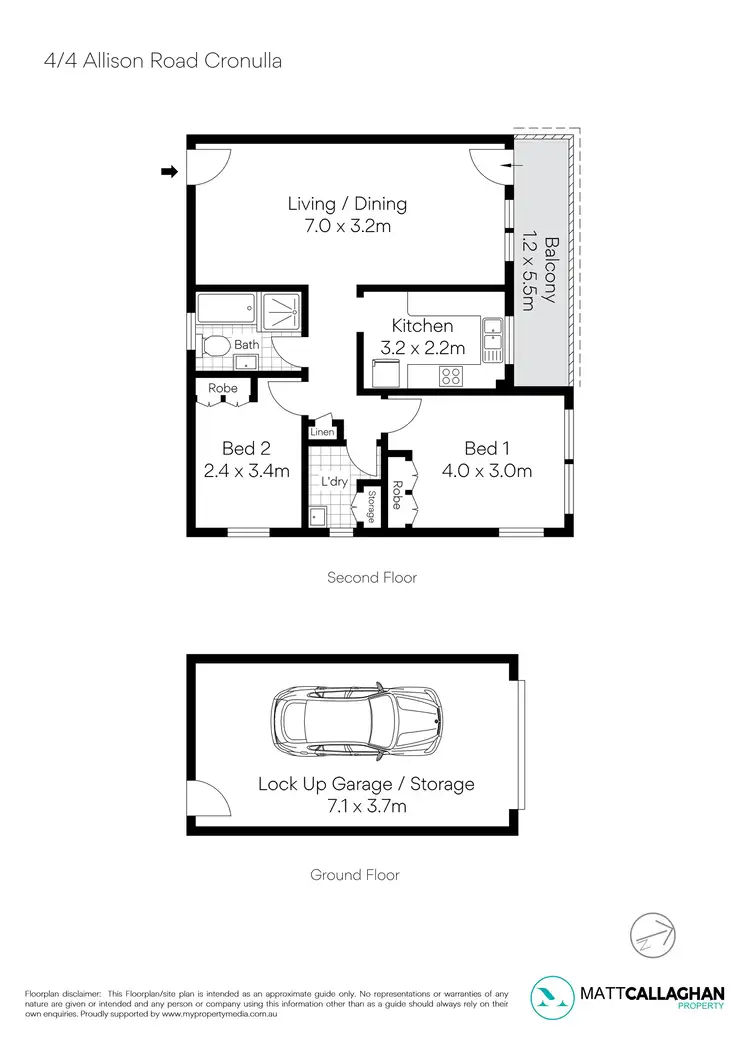 Floorplan of Homely apartment listing, 4/4 Allison Road, Cronulla NSW 2230