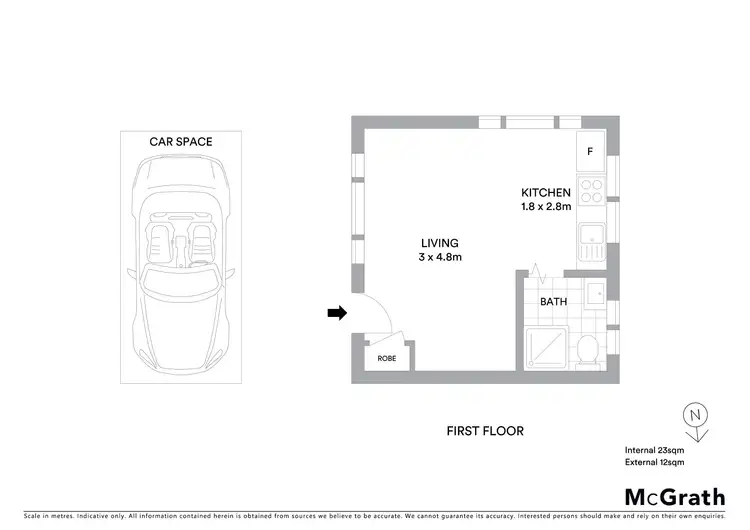 Floorplan of Homely studio listing, 8/346 Ocean View Road, Ettalong Beach NSW 2257
