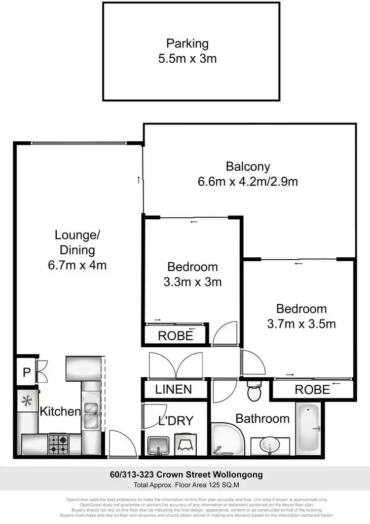 Floorplan of Homely apartment listing, 60/313-323 Crown Street, Wollongong NSW 2500