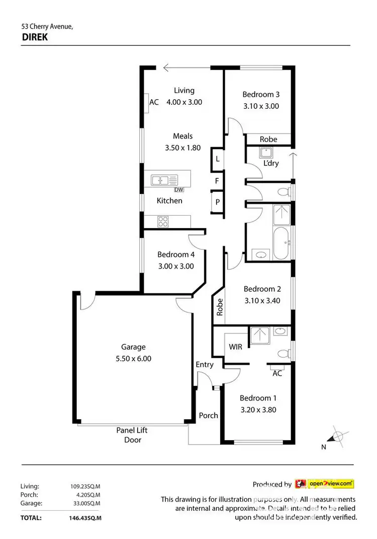 Floorplan of Homely house listing, 53 Cherry Avenue, Direk SA 5110