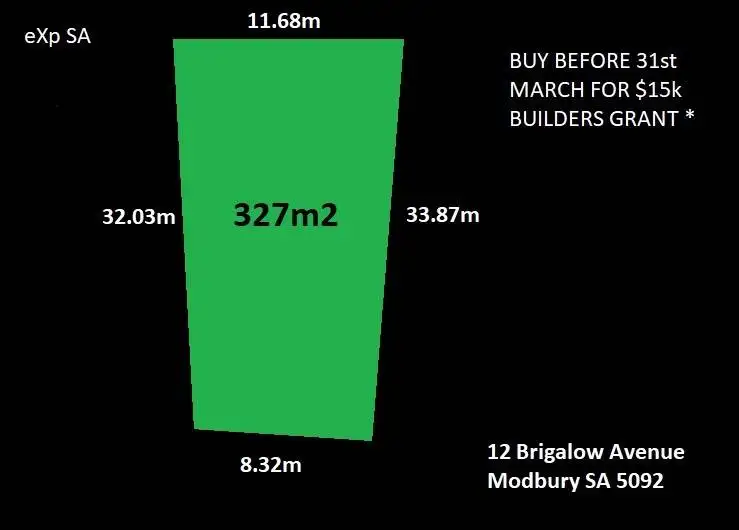 Floorplan of Homely land listing, 12 Brigalow Avenue, Modbury North SA 5092