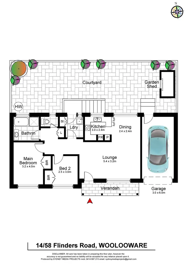 Floorplan of Homely villa listing, 14/58 Flinders Road, Woolooware NSW 2230