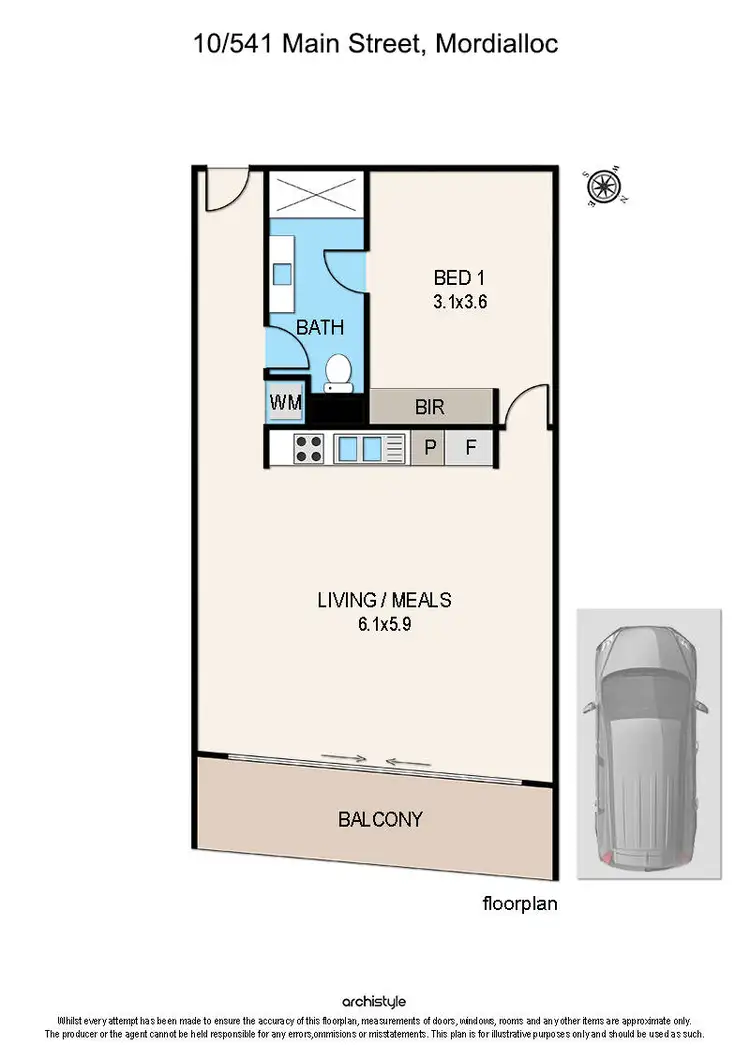 Floorplan of Homely apartment listing, 10/541 Main Street, Mordialloc VIC 3195