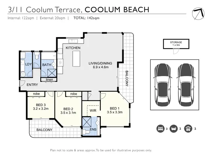 Floorplan of Homely unit listing, 3/11 Coolum Terrace, Coolum Beach QLD 4573