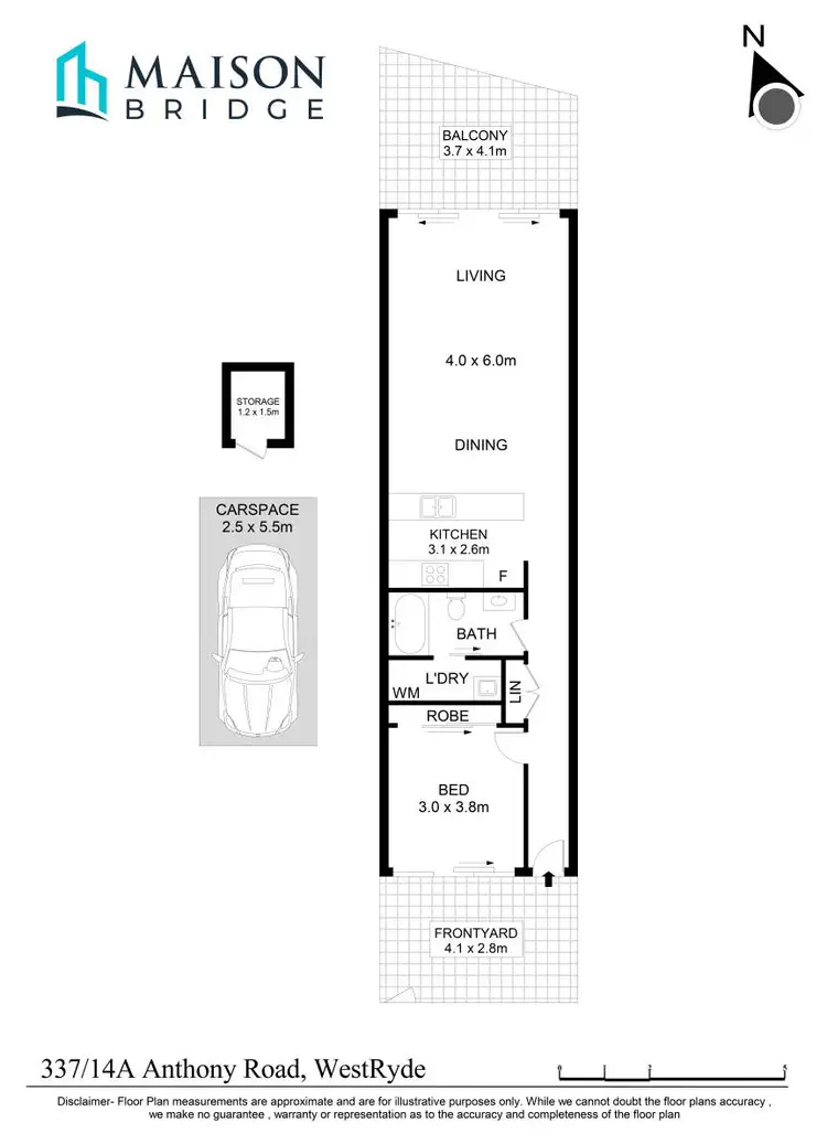 Floorplan of Homely apartment listing, 337/14A Anthony Road, West Ryde NSW 2114