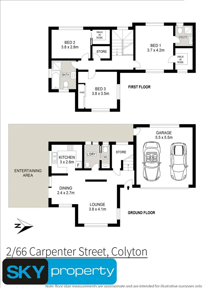Floorplan of Homely semi-detached listing, 2/66 Carpenter Street, Colyton NSW 2760