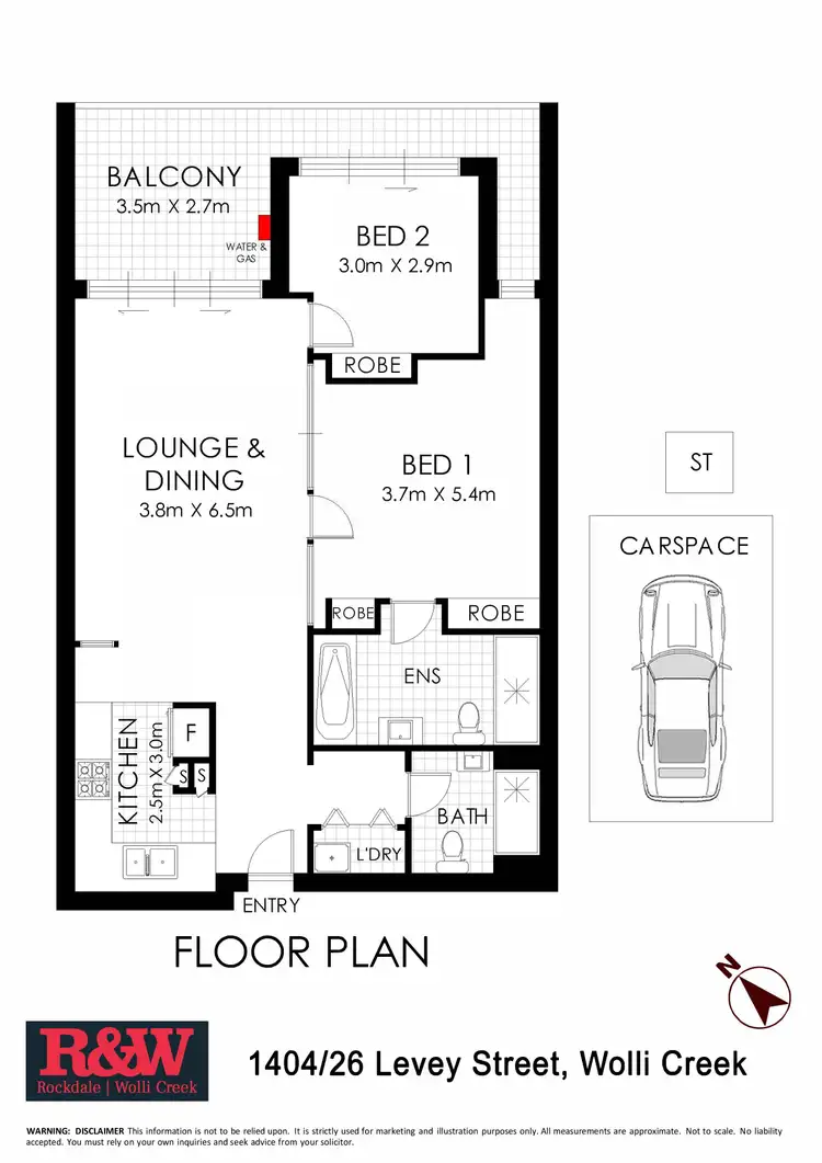 Floorplan of Homely apartment listing, 1404/26 Levey Street, Wolli Creek NSW 2205