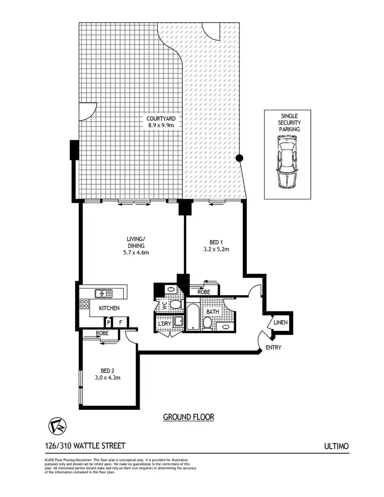 Floorplan of Homely apartment listing, 126/310 Wattle Street, Ultimo NSW 2007