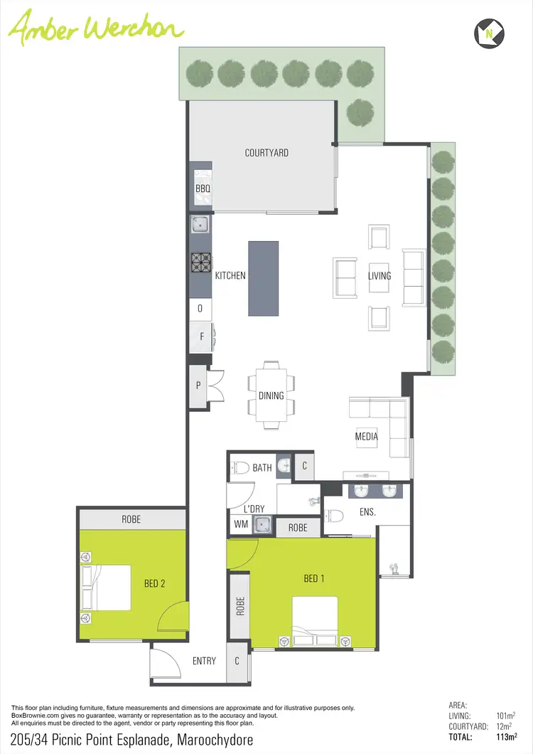 Floorplan of Homely unit listing, 205/34 Picnic Point Esplanade, Maroochydore QLD 4558