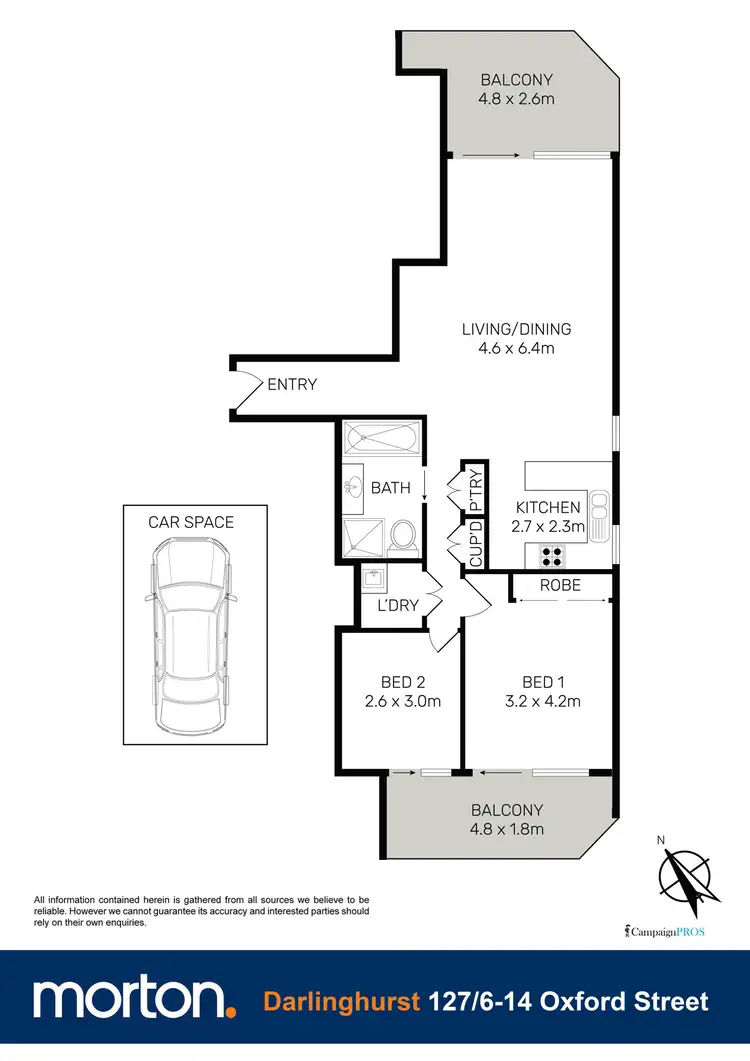 Floorplan of Homely apartment listing, 127/6-14 Oxford Street, Darlinghurst NSW 2010