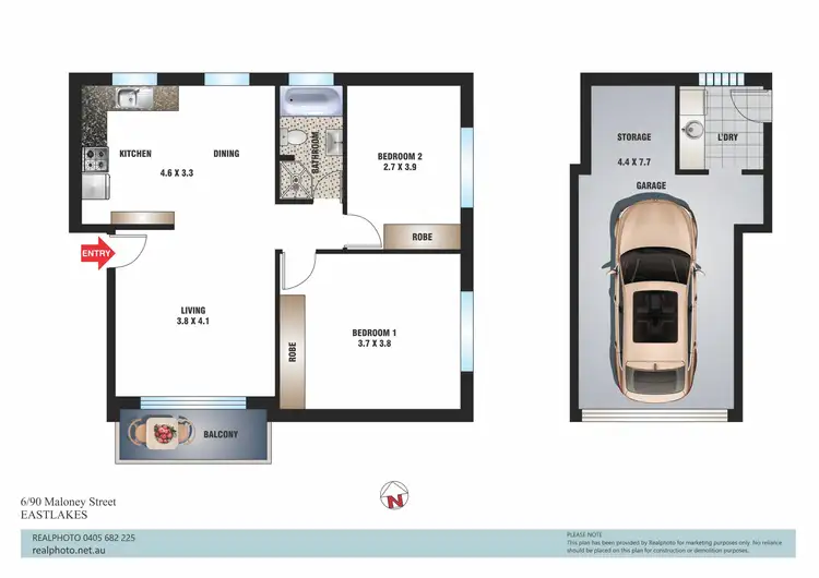 Floorplan of Homely apartment listing, 6/90 Maloney Street, Eastlakes NSW 2018