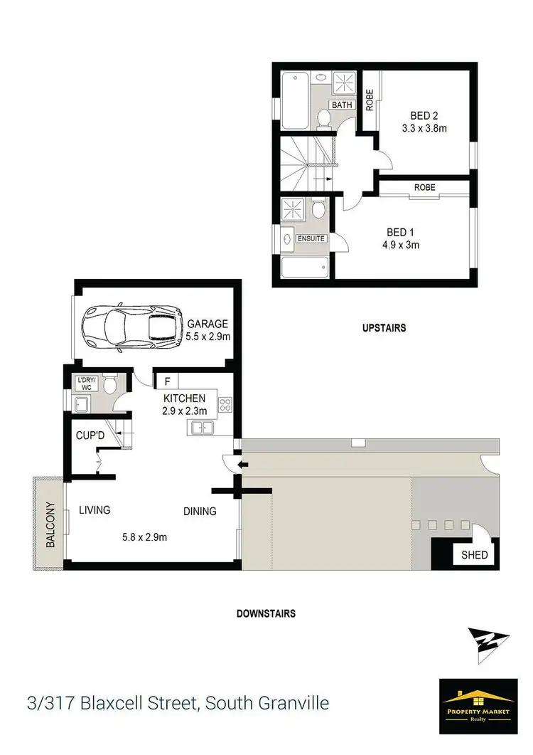 Floorplan of Homely townhouse listing, 3/317 Blaxcell Street, South Granville NSW 2142