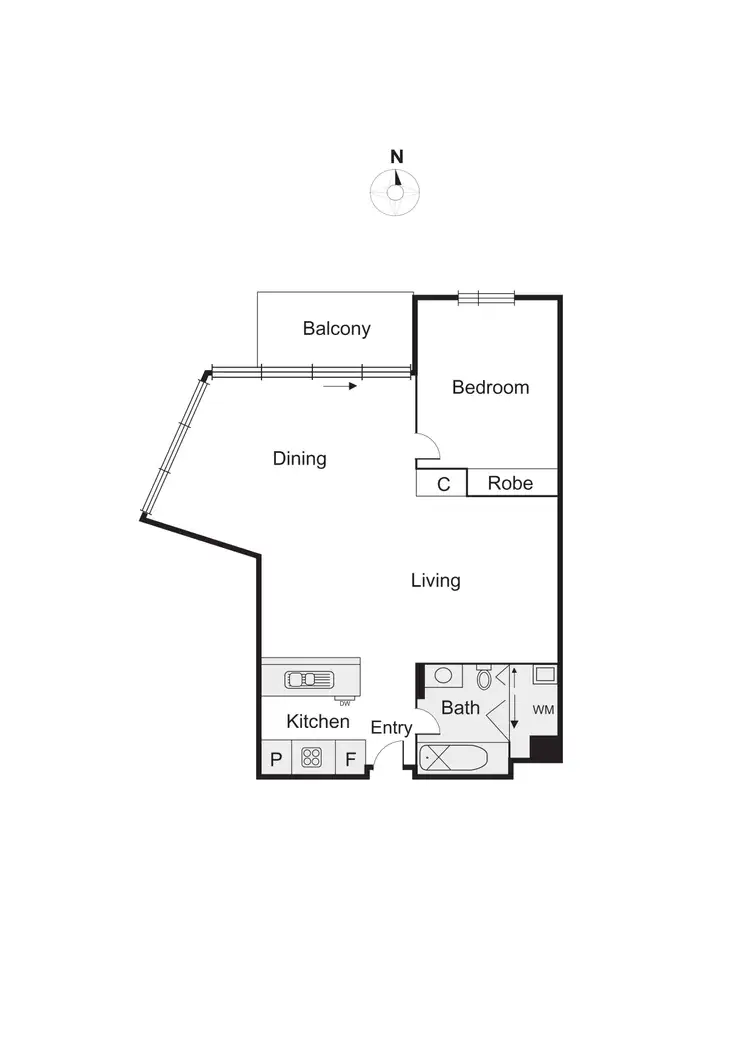 Floorplan of Homely apartment listing, 509/57 Bay Street, Port Melbourne VIC 3207