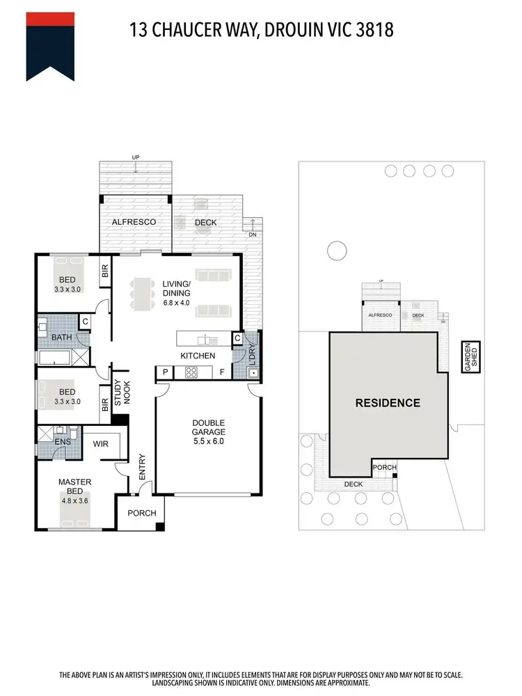 Floorplan of Homely house listing, 13 Chaucer Way, Drouin VIC 3818