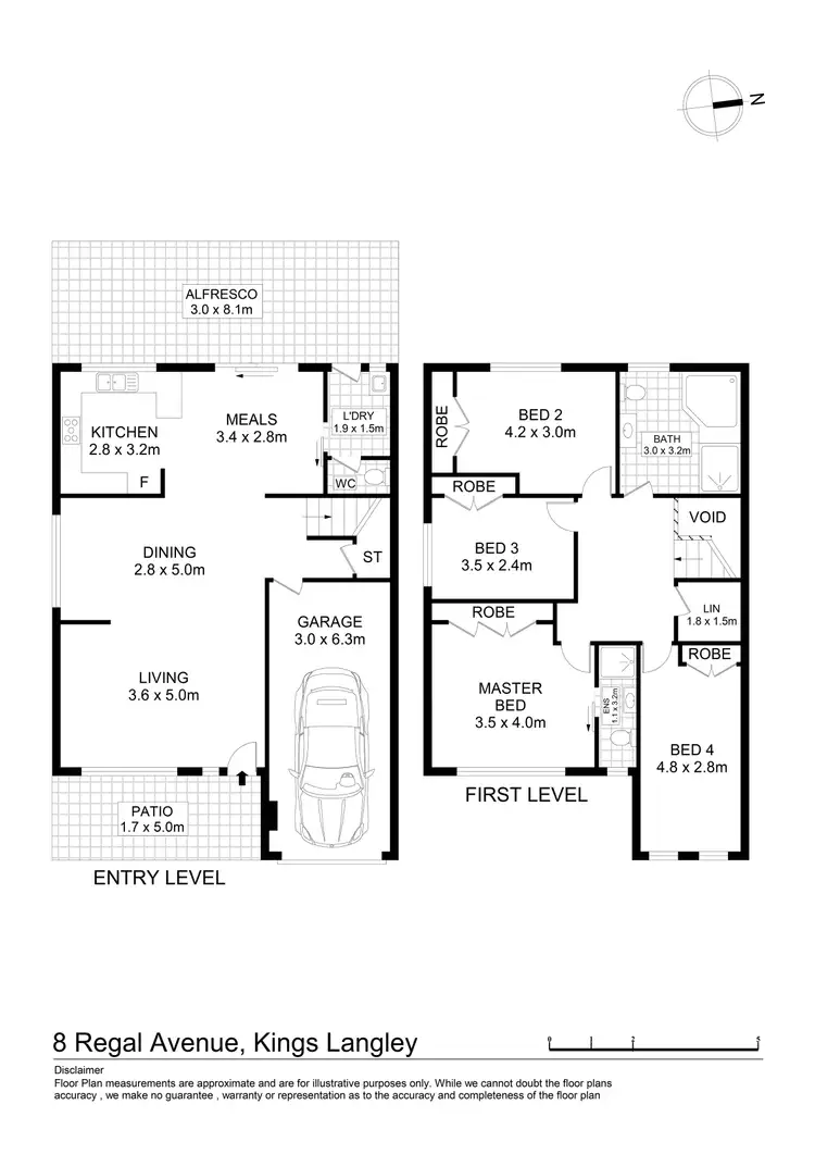 Floorplan of Homely semi-detached listing, 8B Regal Avenue, Kings Langley NSW 2147