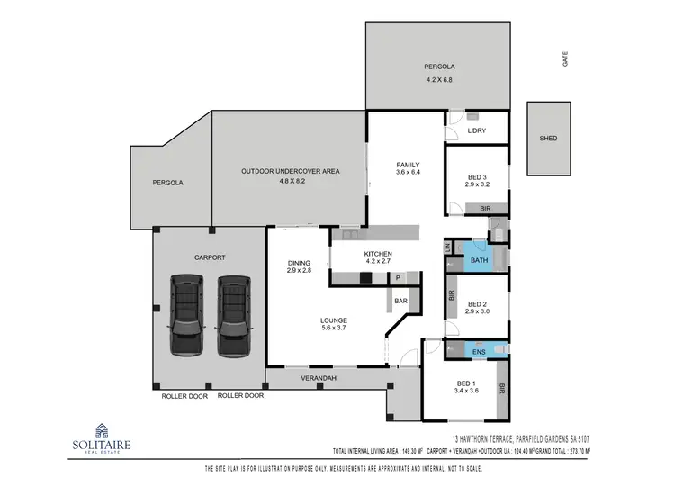 Floorplan of Homely house listing, 13 Hawthorn Terrace, Parafield Gardens SA 5107